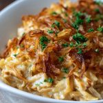 French Onion Chicken Orzo Casserole