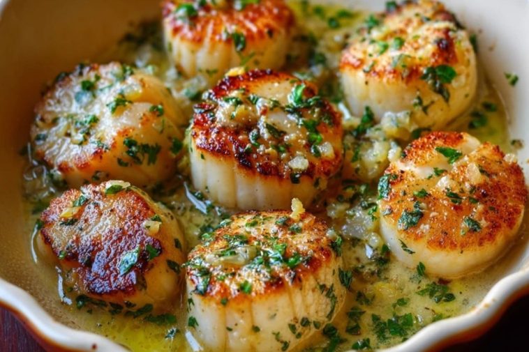 Garlic Lemon Butter Seared Scallops