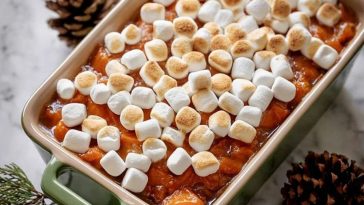 Glazed Candied Sweet Potatoes With Marshmallows