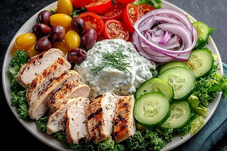 Greek Chicken Salad with Tzatziki