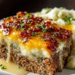 Meatloaf with Mashed Potatoes and Cheese