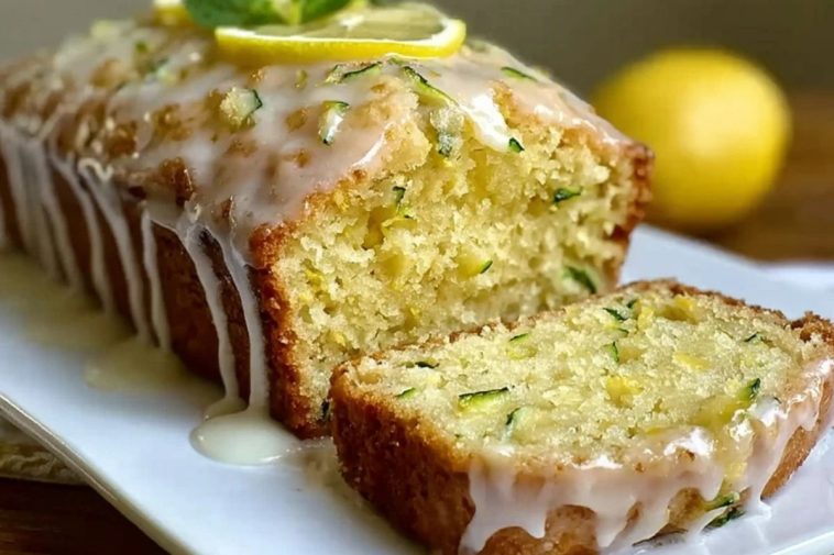 Moist Lemon Zucchini Cake with Sweet Glaze