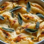 Pumpkin Gouda Stuffed Shells With Brown Butter Sage Alfredo Sauce