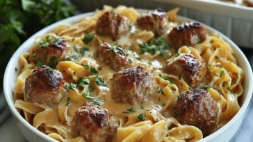 Swedish Meatball Noodle Bake