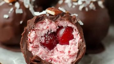 Chocolate Maraschino Cherry Coconut Truffles
