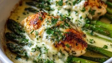 Creamy Baked Chicken and Asparagus