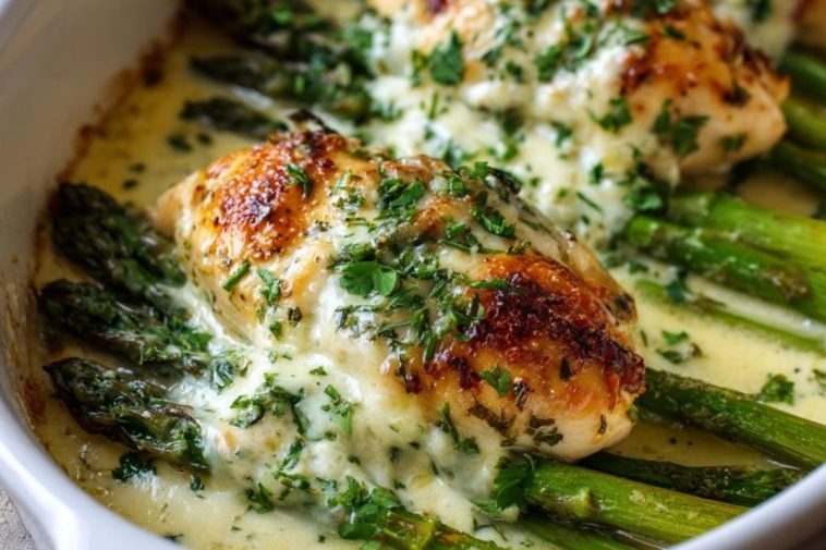 Creamy Baked Chicken and Asparagus