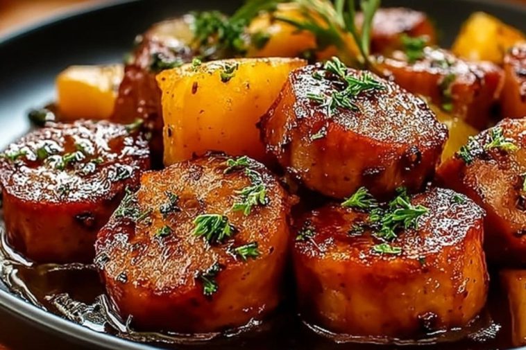 Honey Garlic Sausage Sweet Potatoes