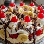 No Bake Banana Split Cheesecake