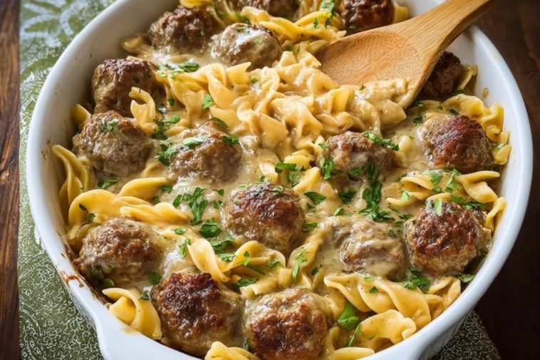 Swedish Meatball Pasta Bake