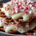 Easy White Chocolate Peppermint Pretzel Crisps