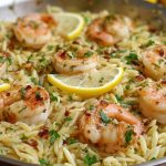 Lemon Garlic Shrimp Orzo