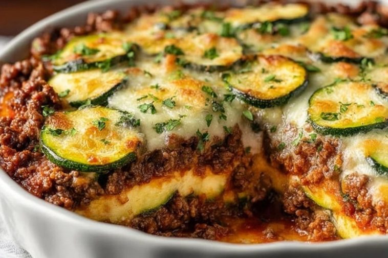 Low-Carb Ground Beef Zucchini Bake