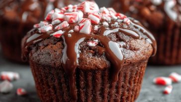 Peppermint Hot Chocolate Muffins