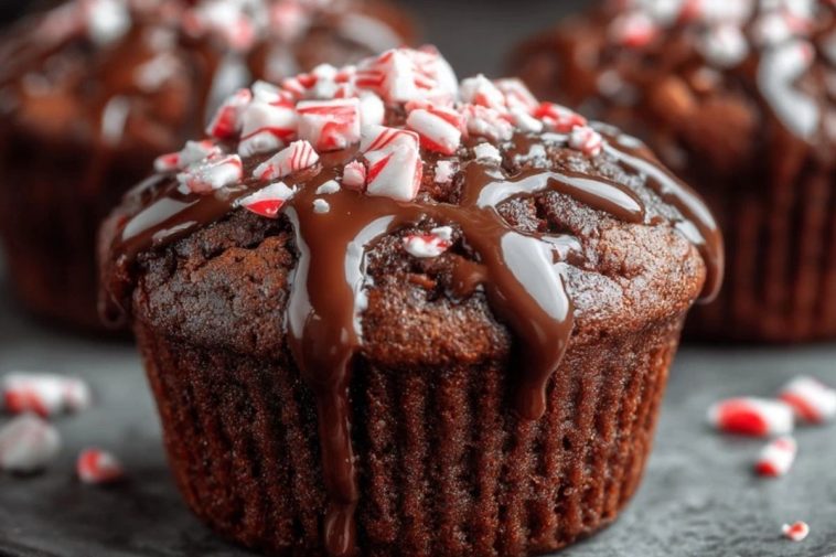 Peppermint Hot Chocolate Muffins