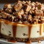 Snickers Cheesecake with Salted Caramel