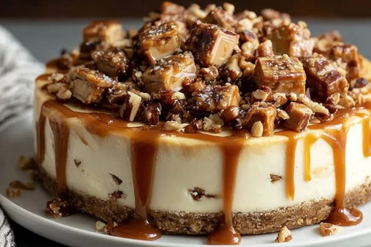 Snickers Cheesecake with Salted Caramel