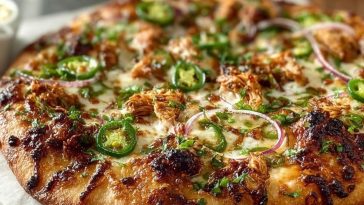 Spicy Chicken and Pickled Jalapeno Pizza