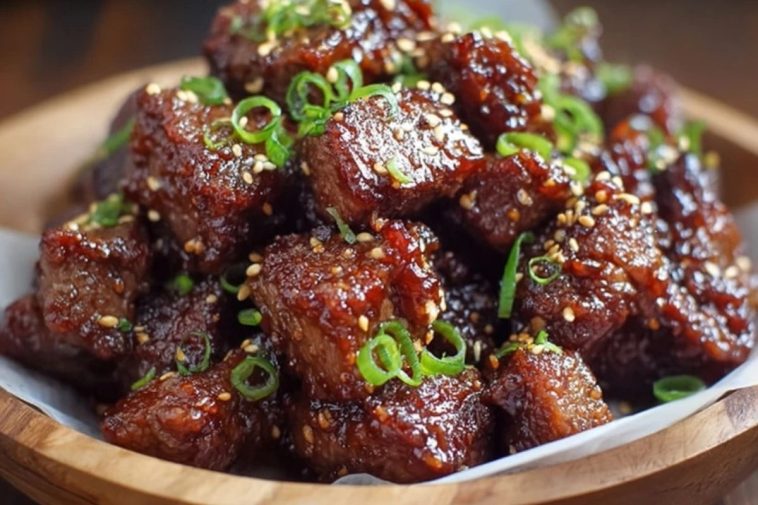 Sweet and Sticky Steak Bites