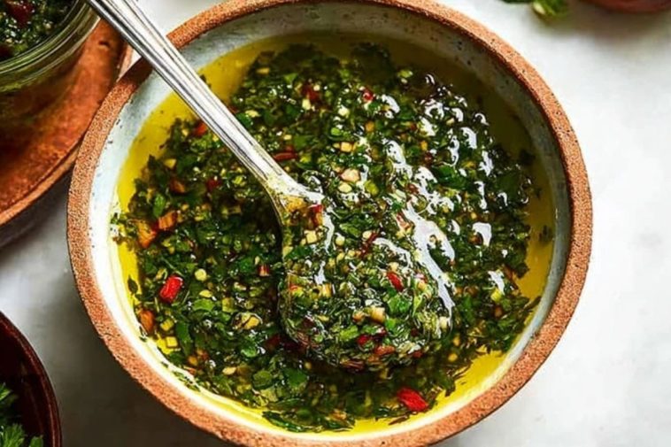 Classic Chimichurri Sauce with Herbs & Garlic