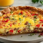 Irresistible Roasted Red Pepper and Sausage Quiche