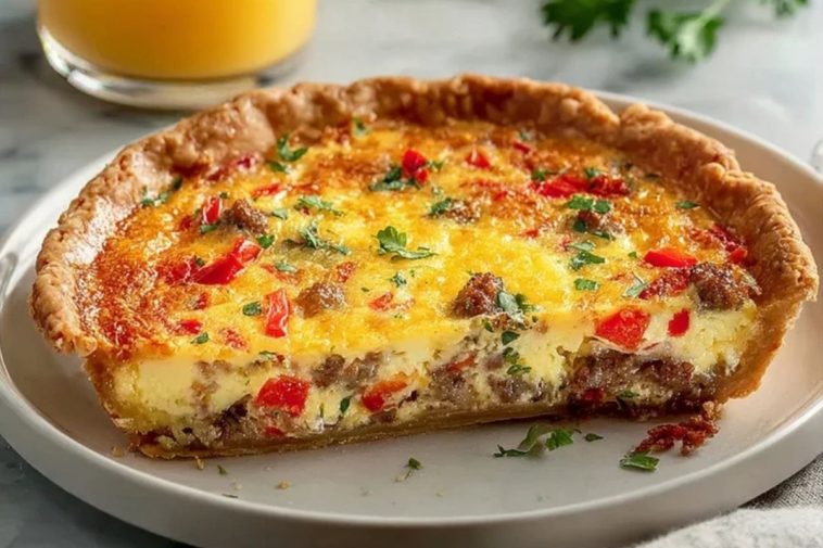Irresistible Roasted Red Pepper and Sausage Quiche