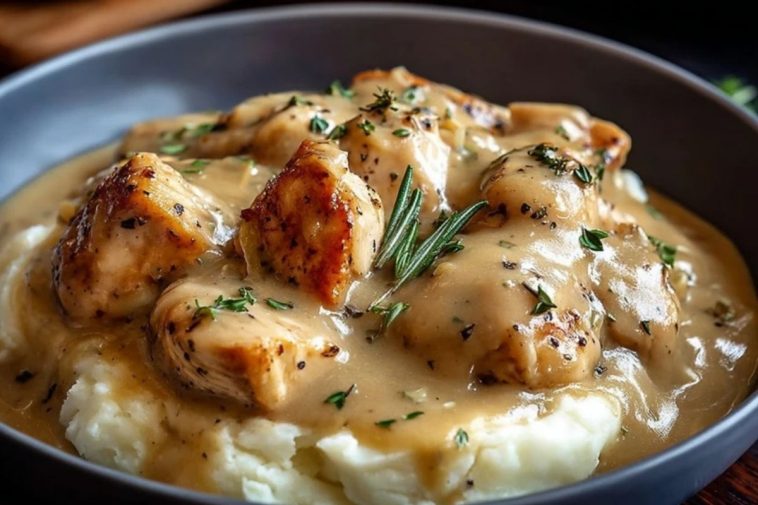 Slow Cooker Creamy Chicken & Gravy
