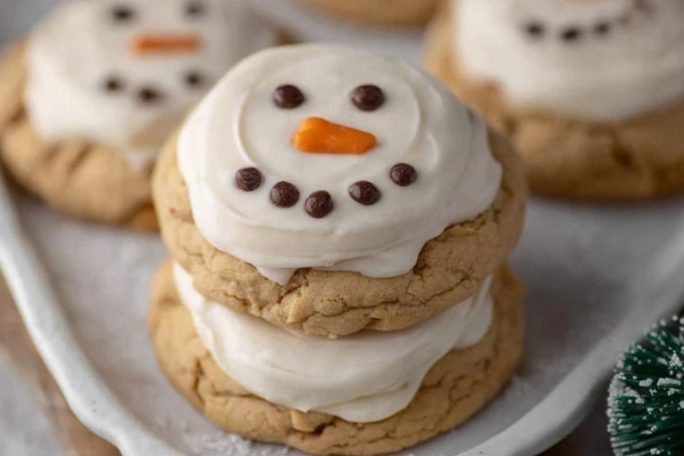 The Best Melted Snowman Peanut Butter Cookies