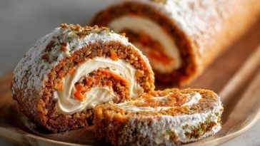 Carrot Cake Roll with Cream Cheese Frosting Filling