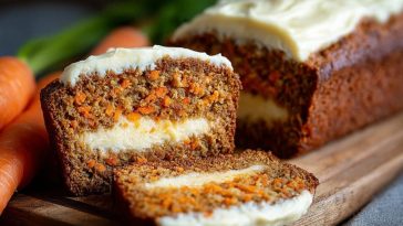 Cream Cheese Filled Carrot Cake Loaf