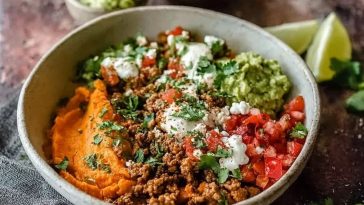 Delicious Ground Turkey Sweet Potato Bowl