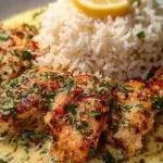 Chicken Scampi with Garlic Parmesan Rice