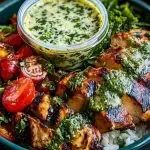 Chimichurri Grilled Chicken Bowl with Garlic Sauce