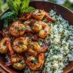 Creamy Garlic Butter Shrimp Bowl with Herb Rice