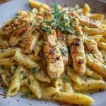 One Pot Creamy Garlic Parmesan Chicken Penne