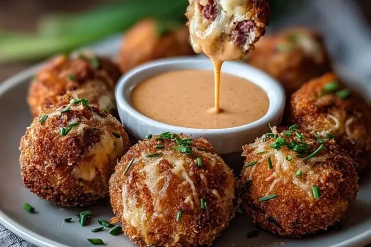 Reuben Balls with Spicy Thousand Island Dipping Sauce