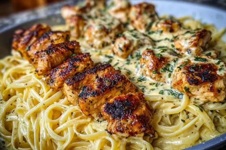 Cajun Garlic Butter Chicken Linguine in Creamy Parmesan Sauce