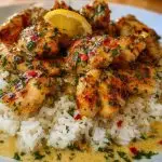 Chicken Scampi with Creamy Garlic Parmesan Rice
