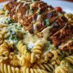 Creamy Cajun Chicken Rotini with Garlic Mozzarella Sauce
