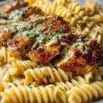 Creamy Cajun Chicken Rotini with Mozzarella Alfredo Sauce