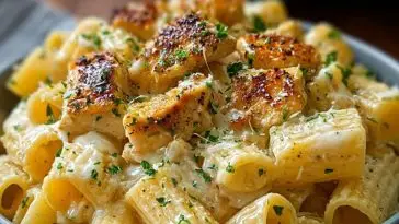 Creamy Garlic Butter Chicken Rigatoni