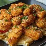 Crispy Parmesan Chicken Bites with Smoky Cajun Alfredo Gemelli Recipe