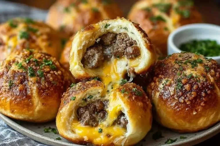 Garlic Parmesan Cheeseburger Bombs