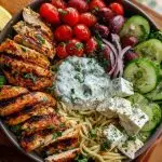 Grilled Chicken Greek Salad with Tzatziki