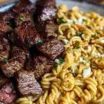 One-Pan Steak Bites & Cheesy Garlic Butter Noodles