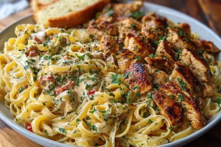 One-Pot Creamy Cajun Chicken Linguine with Garlic Mozzarella Sauce