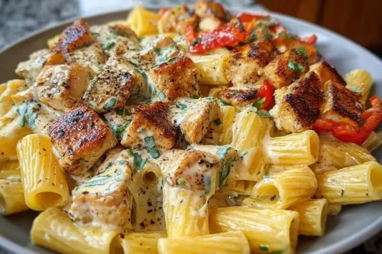 Spicy Cajun Chicken Rigatoni with Velveeta Garlic Cream Sauce