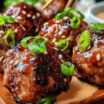 Sticky Korean BBQ Meatballs with Gochujang Glaze