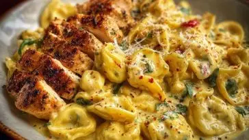 Cajun Garlic Chicken Tortellini in Three-Cheese Cream