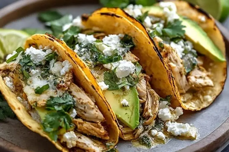 Chimichurri Chicken Tacos with Feta and Avocado